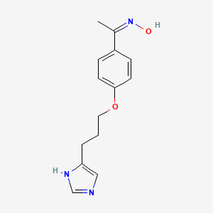 molecular formula C16H19N3O B1192878 (NZ)-N-[1-[4-[3-(1H-imidazol-5-yl)propoxy]phenyl]ethylidene]hydroxylamine 