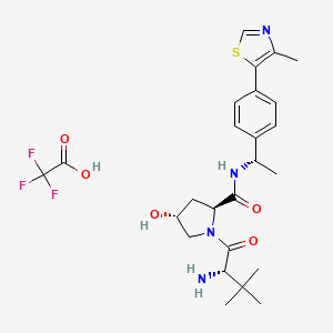 molecular formula C25H33F3N4O5S B11928958 (2S,4R)-1-((S)-2-amino-3,3-dimethylbutanoyl)-4-hydroxy-N-((S)-1-(4-(4-methylthiazol-5-yl)phenyl)ethyl)pyrrolidine-2-carboxamide 2,2,2-trifluoroacetate 