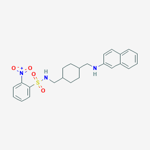 molecular formula C24H27N3O4S B1192925 N-[[4-[(naphthalen-2-ylamino)methyl]cyclohexyl]methyl]-2-nitrobenzenesulfonamide 
