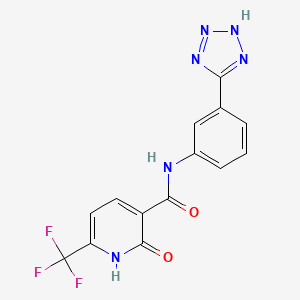 molecular formula C14H9F3N6O2 B11929263 NRX-1933 