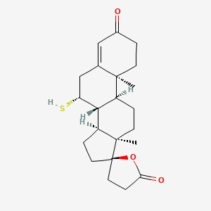 molecular formula C22H30O3S B11929291 (7R,8R,9S,10S,13R,14S,17R)-10,13-dimethyl-7-sulfanylspiro[2,6,7,8,9,11,12,14,15,16-decahydro-1H-cyclopenta[a]phenanthrene-17,5'-oxolane]-2',3-dione 