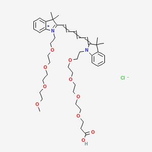 molecular formula C45H65ClN2O10 B11929439 3-[2-[2-[2-[2-[2-[5-[1-[2-[2-[2-(2-Methoxyethoxy)ethoxy]ethoxy]ethyl]-3,3-dimethylindol-1-ium-2-yl]penta-2,4-dienylidene]-3,3-dimethylindol-1-yl]ethoxy]ethoxy]ethoxy]ethoxy]propanoic acid;chloride 