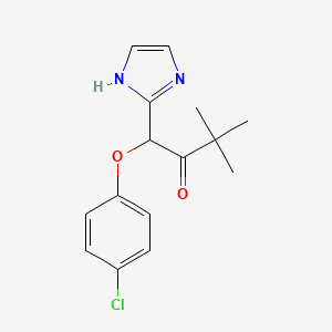 molecular formula C15H17ClN2O2 B11929495 1-(4-chlorophenoxy)-1-(1H-imidazol-2-yl)-3,3-dimethylbutan-2-one 