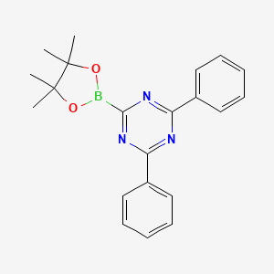 molecular formula C21H22BN3O2 B11929541 2,4-Diphenyl-6-(4,4,5,5-tetramethyl-[1,3,2] dioxaborolan-2-yl)-[1,3,5]triazine 