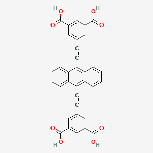 molecular formula C34H18O8 B11929567 5,5'-(Anthracene-9,10-diylbis(ethyne-2,1-diyl))diisophthalic acid 