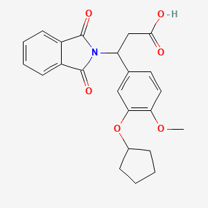 molecular formula C23H23NO6 B11929636 3-(3-Cyclopentyloxy-4-methoxyphenyl)-3-phthalimidopropanoic acid 