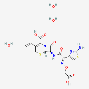 molecular formula C16H21N5O10S2 B11929768 Cefixime Trihydrate; Cefixime; (6R,7R)-7-[[(Z)-2-(2-Aminothiazol-4-yl)-2-[(carboxymethoxy)imino]acetyl]amino]-3-ethenyl-8-oxo-5-thia-1-azabicyclo[4.2.0]oct-2-ene-2-carboxylic acid trihydrate 