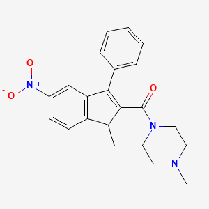 (1-methyl-5-nitro-3-phenyl-1H-inden-2-yl)-(4-methylpiperazin-1-yl)methanone