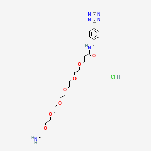 molecular formula C24H39ClN6O7 B11930225 Tetrazine-PEG6-amine hydrochloride 