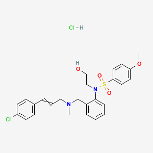 molecular formula C26H30Cl2N2O4S B11930307 N-[2-[[3-(4-chlorophenyl)prop-2-enyl-methylamino]methyl]phenyl]-N-(2-hydroxyethyl)-4-methoxybenzenesulfonamide;hydrochloride 