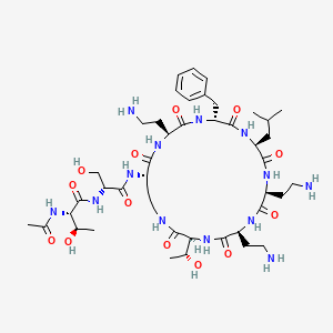 molecular formula C44H73N13O13 B11930326 SPR741 