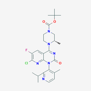 molecular formula C26H32ClFN6O3 B11930408 Tert-butyl (s)-4-(7-chloro-6-fluoro-1-(2-isopropyl-4-methylpyridin-3-yl)-2-oxo-1,2-dihydropyrido[2,3-d]pyrimidin-4-yl)-3-methylpiperazine-1-carboxylate 