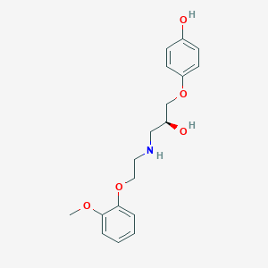 molecular formula C18H23NO5 B11930552 (S)-4-(2-Hydroxy-3-((2-(2-methoxyphenoxy)ethyl)amino)propoxy)phenol 