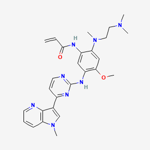 molecular formula C27H32N8O2 B11930596 N-[2-[2-(dimethylamino)ethyl-methylamino]-4-methoxy-5-[[4-(1-methylpyrrolo[3,2-b]pyridin-3-yl)pyrimidin-2-yl]amino]phenyl]prop-2-enamide 