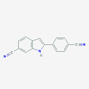 molecular formula C16H9N3 B119307 6-Cyano-2-(4-cyanophenyl)indole CAS No. 28719-00-8