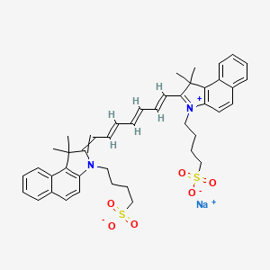 molecular formula C43H47N2NaO6S2 B11931053 sodium;4-[2-[(2E,4E,6E)-7-[1,1-dimethyl-3-(4-sulfonatobutyl)benzo[e]indol-3-ium-2-yl]hepta-2,4,6-trienylidene]-1,1-dimethylbenzo[e]indol-3-yl]butane-1-sulfonate 