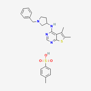 molecular formula C26H30N4O3S2 B11931430 N-(1-benzylpyrrolidin-3-yl)-5,6-dimethylthieno[2,3-d]pyrimidin-4-amine;4-methylbenzenesulfonic acid 