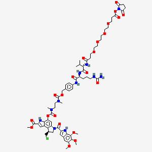 molecular formula C65H84ClN11O22 B11931675 OSu-PEG4-VC-PAB-Duocarmycin SA 