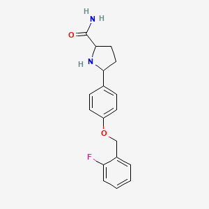 molecular formula C18H19FN2O2 B11931749 5-[4-[(2-fluorophenyl)methoxy]phenyl]pyrrolidine-2-carboxamide 