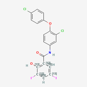 molecular formula C19H11Cl2I2NO3 B11931780 Rafoxanide-13C6 