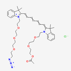 molecular formula C43H58ClN5O7 B1193180 N-(Ac-PEG3)-N'-(azide-PEG3)-Cy7 