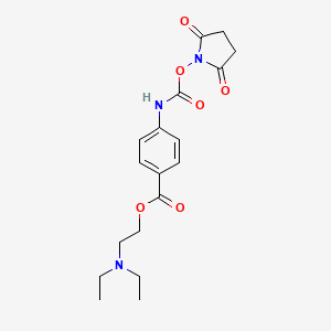 molecular formula C18H23N3O6 B11931803 NHS-NH-(diethylamino)ethyl benzoate 