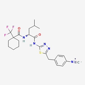 molecular formula C24H28F3N5O2S B11931968 N-[(2R)-1-[[5-[(4-isocyanophenyl)methyl]-1,3,4-thiadiazol-2-yl]amino]-4-methyl-1-oxopentan-2-yl]-1-(trifluoromethyl)cyclohexane-1-carboxamide 