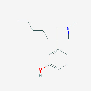 molecular formula C15H23NO B011932 Phenol, 3-(1-methyl-3-pentyl-3-azetidinyl)- CAS No. 19832-53-2