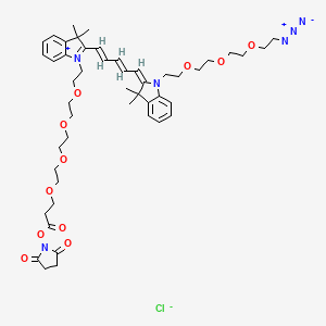 molecular formula C48H65ClN6O11 B1193201 N-(azide-PEG3)-N'-(PEG4-NHS ester)-Cy5 
