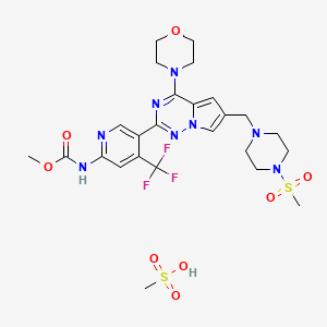 molecular formula C25H33F3N8O8S2 B11932051 CYH33 methanesulfonate CAS No. 1494684-33-1