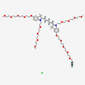 molecular formula C63H99ClN2O18 B1193218 N-(m-PEG4)-N'-(m-PEG4)-O-(m-PEG4)-O'-(propargyl-PEG4)-Cy5 