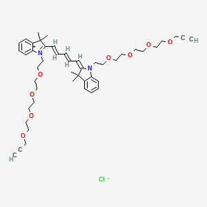 molecular formula C47H63ClN2O8 B1193219 N,N'-bis-(propargyl-PEG4)-Cy5 
