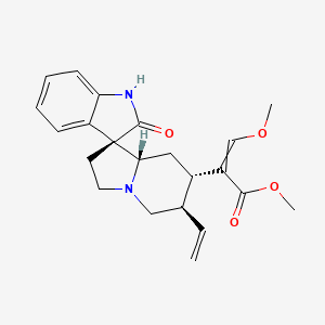 molecular formula C22H26N2O4 B11932245 methyl 2-[(3S,6'R,7'S,8'aS)-6'-ethenyl-2-oxospiro[1H-indole-3,1'-3,5,6,7,8,8a-hexahydro-2H-indolizine]-7'-yl]-3-methoxyprop-2-enoate 
