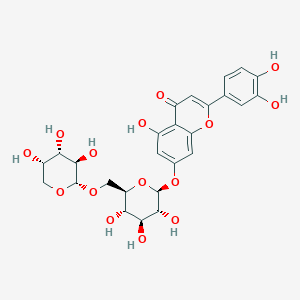 molecular formula C26H28O15 B11932293 Luteolin-7-O-alpha-L-arabinopyranosyl (1->6)-beta-D-glucopyranoside 