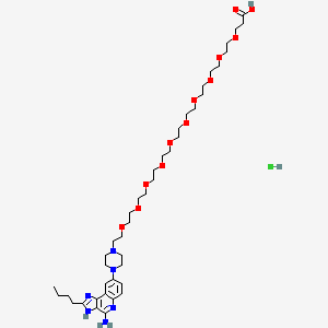 molecular formula C41H69ClN6O12 B11932363 TLR7/8 agonist 4 hydroxy-PEG10-acid (hydrochloride) 