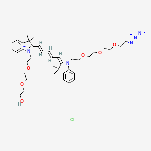 molecular formula C39H54ClN5O6 B1193243 N-PEG3-N'-(azide-PEG3)-Cy5 