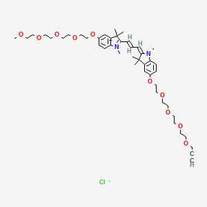 molecular formula C45H65ClN2O10 B1193253 N-methyl-N'-methyl-O-(m-PEG4)-O'-(propargyl-PEG4)-Cy3 