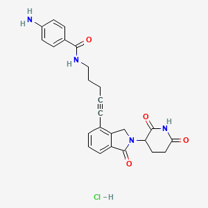 molecular formula C25H25ClN4O4 B11932569 Lenalidomide-propargyl-C2-amido-Ph-NH2 hydrochloride 