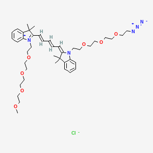 molecular formula C42H60ClN5O7 B1193258 N-(m-PEG4)-N'-(azide-PEG3)-Cy5 