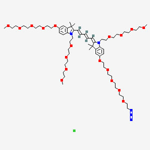 molecular formula C62H100ClN5O18 B1193260 N-(m-PEG4)-N'-(m-PEG4)-O-(m-PEG4)-O'-(azide-PEG4)-Cy5 