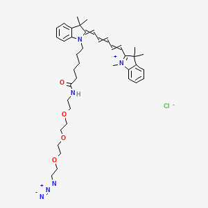 molecular formula C40H55ClN6O4 B11932608 N-[2-[2-[2-(2-azidoethoxy)ethoxy]ethoxy]ethyl]-6-[3,3-dimethyl-2-[5-(1,3,3-trimethylindol-1-ium-2-yl)penta-2,4-dienylidene]indol-1-yl]hexanamide;chloride 