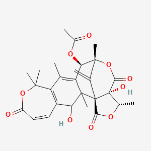 [(1S,13R,14R,17S,18S)-3,17-dihydroxy-2,9,9,11,14,18-hexamethyl-21-methylidene-7,16,20-trioxo-8,15,19-trioxapentacyclo[12.6.1.01,17.02,12.04,10]henicosa-4(10),5,11-trien-13-yl] acetate