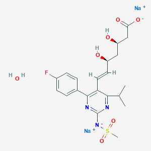 molecular formula C42H52F2N6Na2O13S2 B1193299 N-Desmethyl Rosuvastatin Disodium Salt Monohydrate 