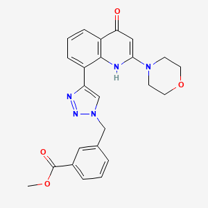 molecular formula C24H23N5O4 B11933001 Methyl 3-((4-(2-morpholino-4-oxo-1,4-dihydroquinolin-8-yl)-1H-1,2,3-triazol-1-yl)methyl)benzoate 