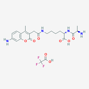molecular formula C23H29F3N4O8 B11933008 D-Ala-Lys-AMCA TFA 