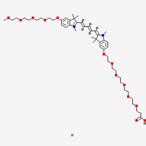 molecular formula C49H73ClN2O13 B1193306 N-methyl-N'-methyl-O-(m-PEG4)-O'-(acid-PEG5)-Cy5 