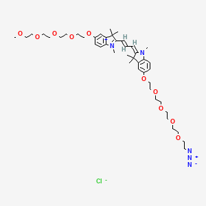 molecular formula C44H66ClN5O10 B1193307 N-methyl-N'-methyl-O-(m-PEG4)-O'-(azide-PEG4)-Cy3 