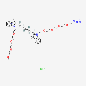 molecular formula C46H66ClN5O8 B1193309 N-(m-PEG4)-N'-(azide-PEG4)-Cy7 