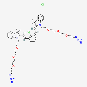 molecular formula C46H62Cl2N8O6 B1193311 N,N'-bis-(azide-PEG3)-chlorocyclohexenyl Cy7 