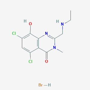 molecular formula C12H14BrCl2N3O2 B11933152 5,7-dichloro-2-(ethylaminomethyl)-8-hydroxy-3-methylquinazolin-4-one;hydrobromide 